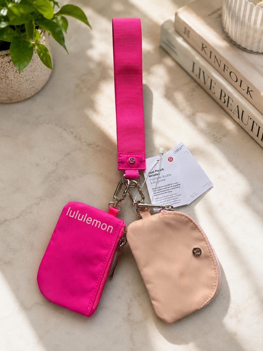 lululemon Dual Pouch Wrislet Wallet NEON PINK